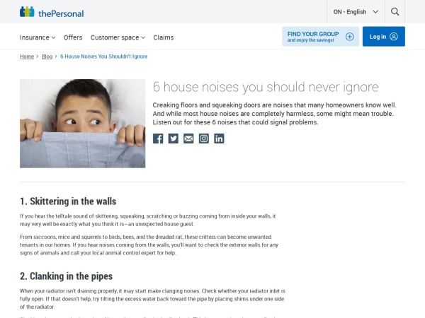 Screenshot of website