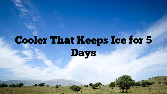 Cooler That Keeps Ice for 5 Days