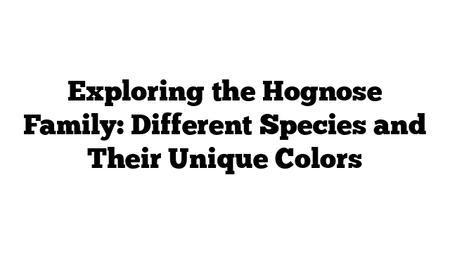 Exploring the Hognose Family: Different Species and Their Unique Colors